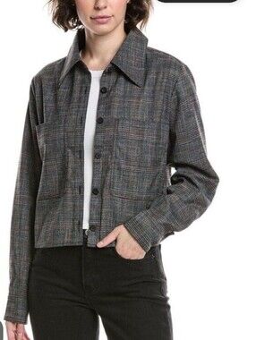 Cabi Plaid Button-Front Cropped Jacket 4711